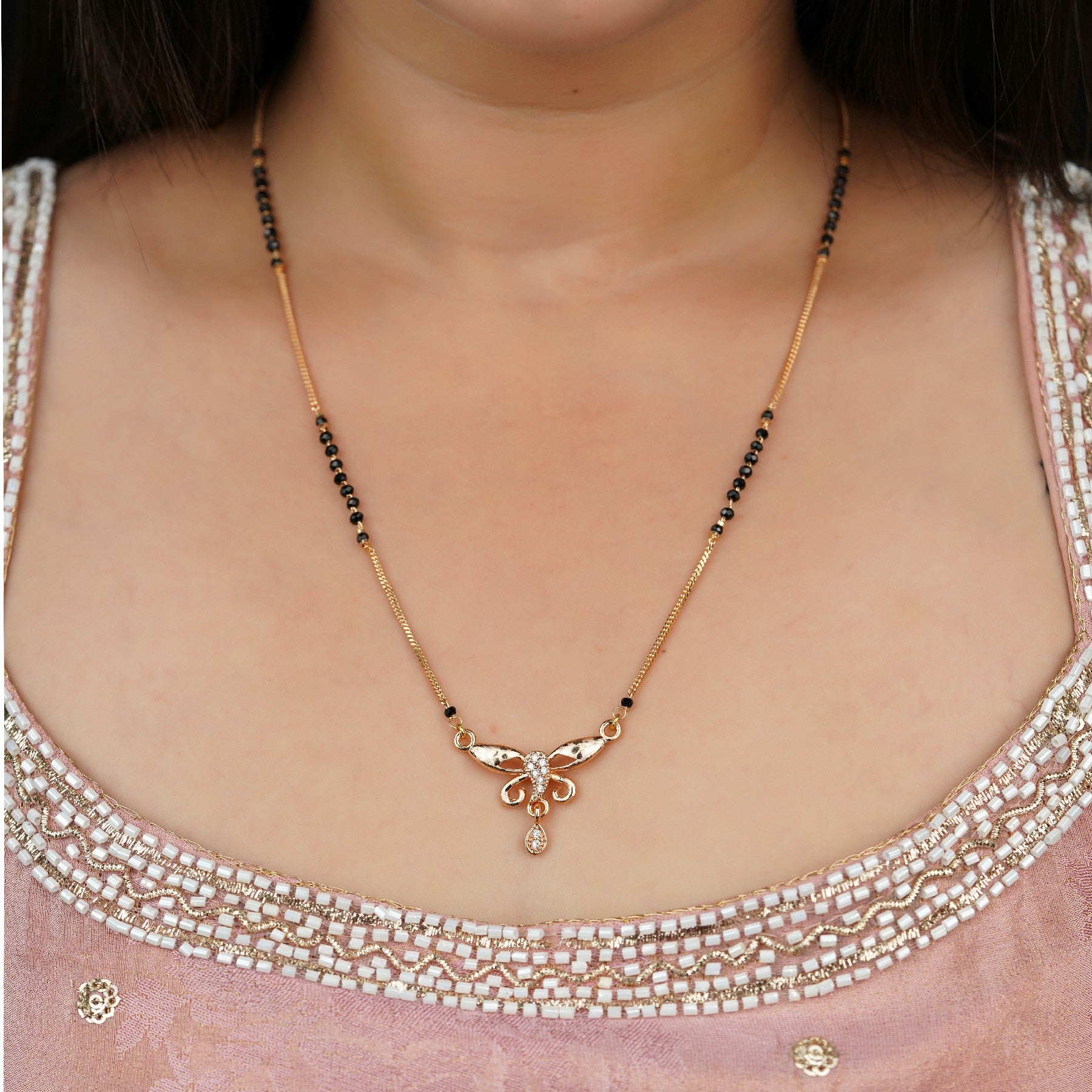 Delicate Butterfly Diamond Mangalsutra