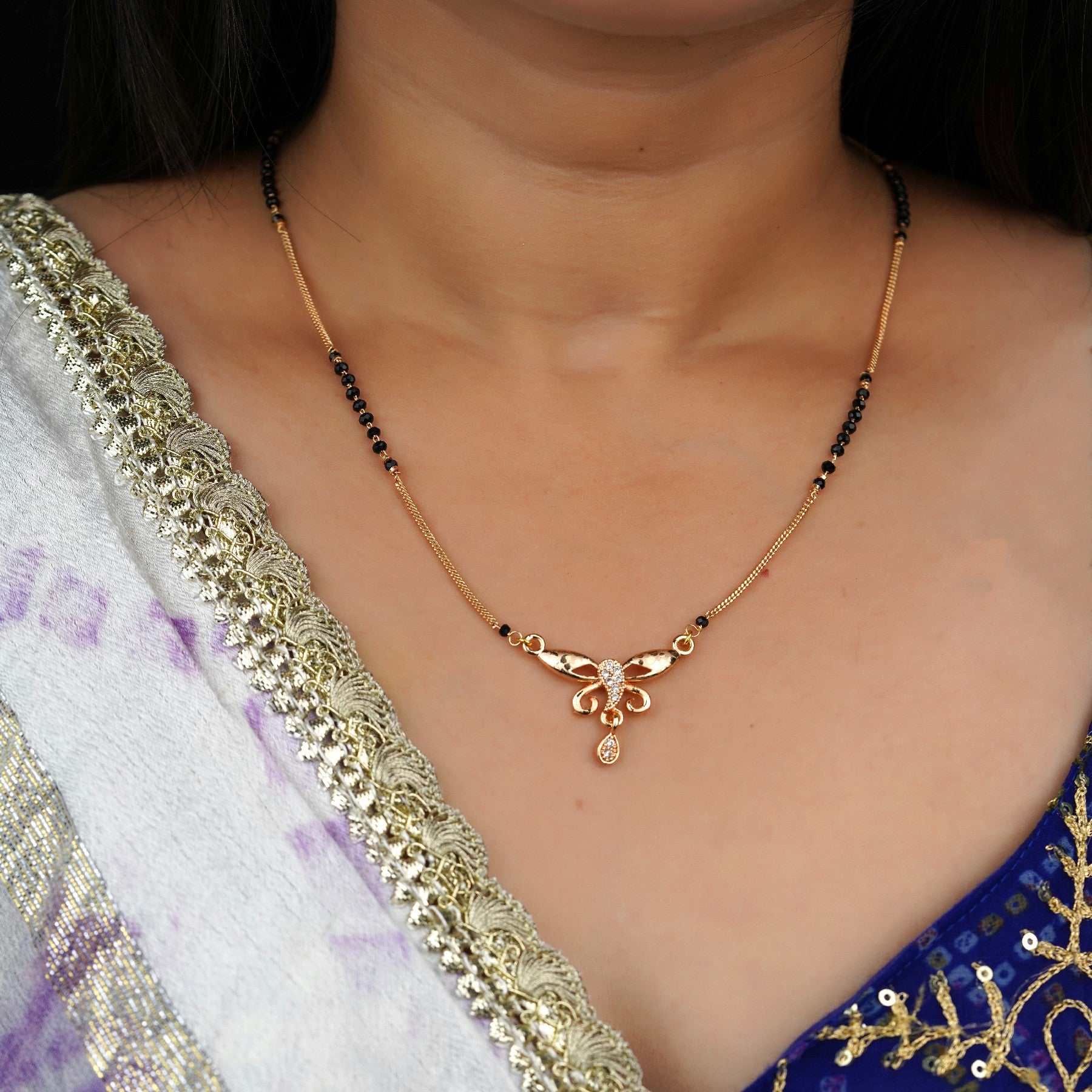 Delicate Butterfly Diamond Mangalsutra