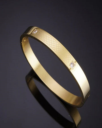 Snake Edition Printed Gold Diamond Bracelet