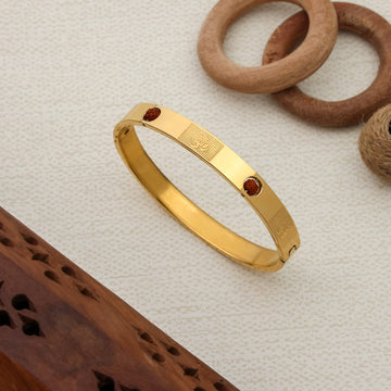 Om and Rudraksha Design Premium Gold Plated Kada