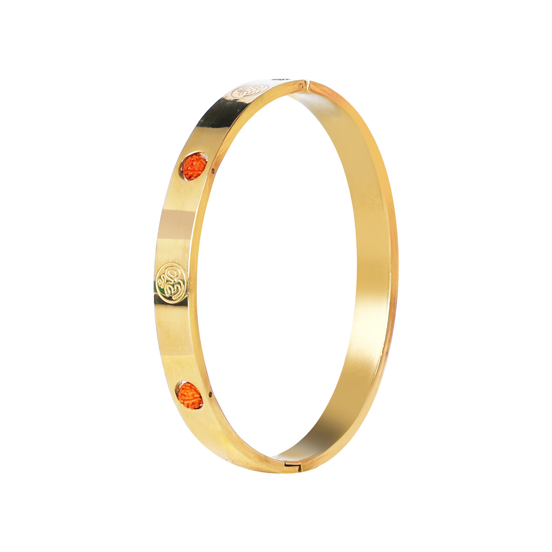 Exclusive Om Design With Rudraksh Premium Gold-Plated Bracelet