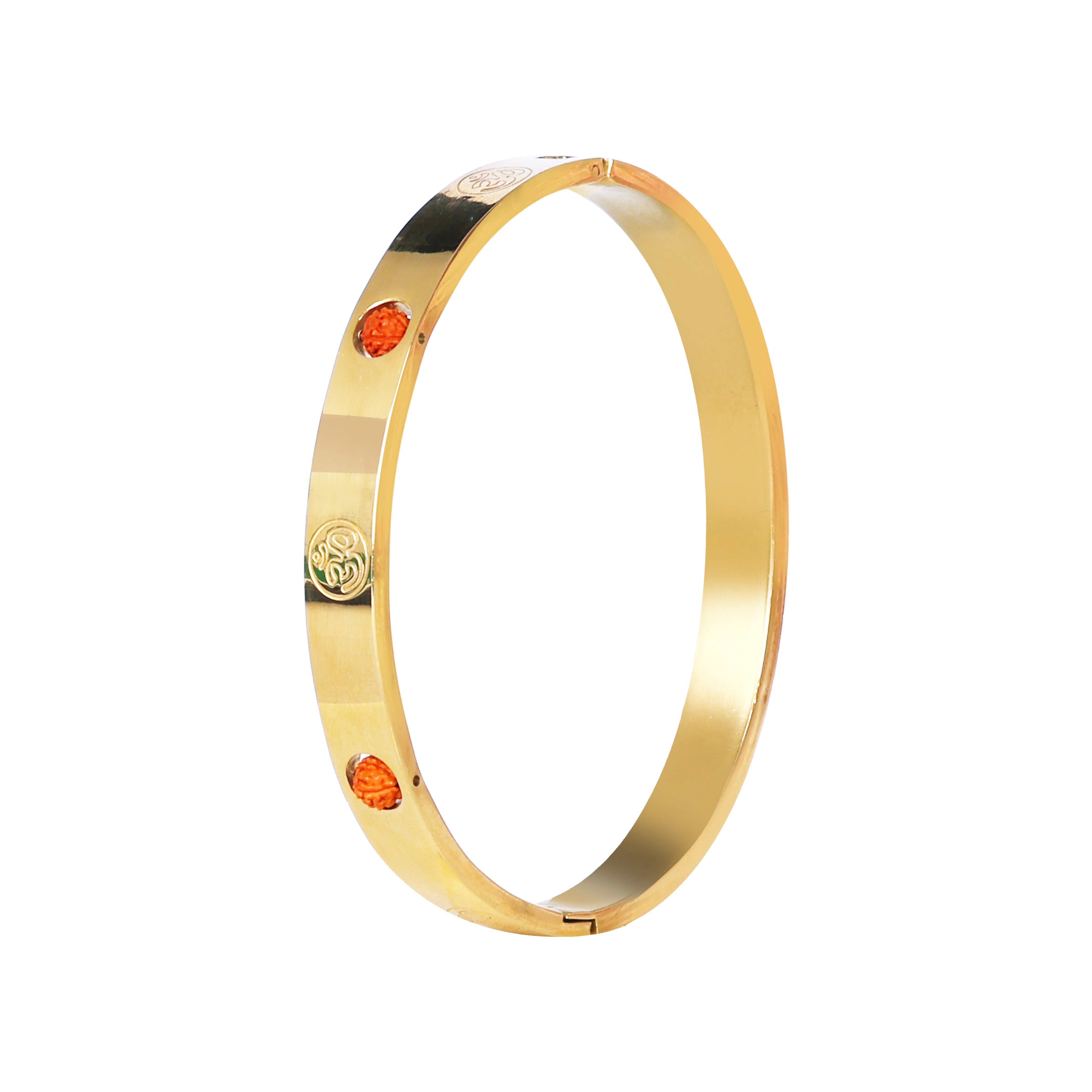 Exclusive Om Design With Rudraksh Premium Gold-Plated Bracelet