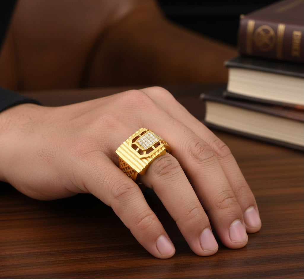 1 Gram Gold Plated Glamorous Design Ring-73
