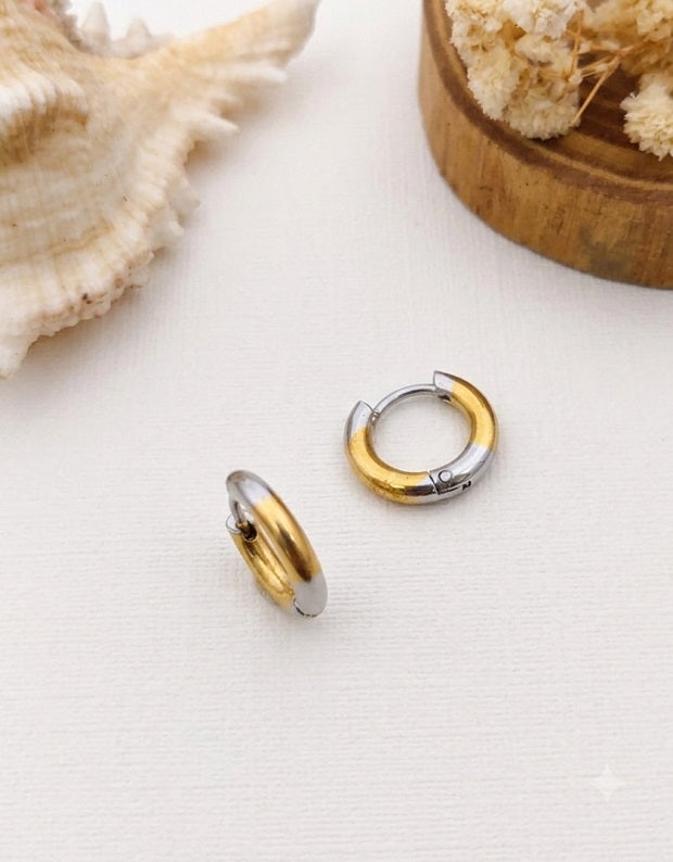 Premium Finish Gold and Silver Combo Huggie Hoops – Modern Accessory