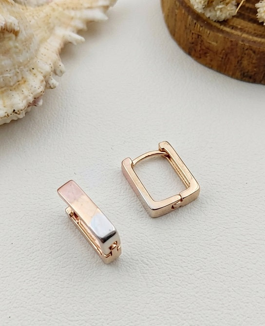 Premium Finish Modern Rectangular Huggies – Trendy Fashion Earrings