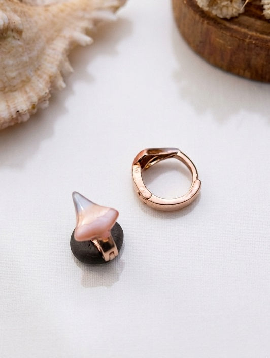 Chic Rose Gold Plated Geometric Huggie Hoop Earrings for Women