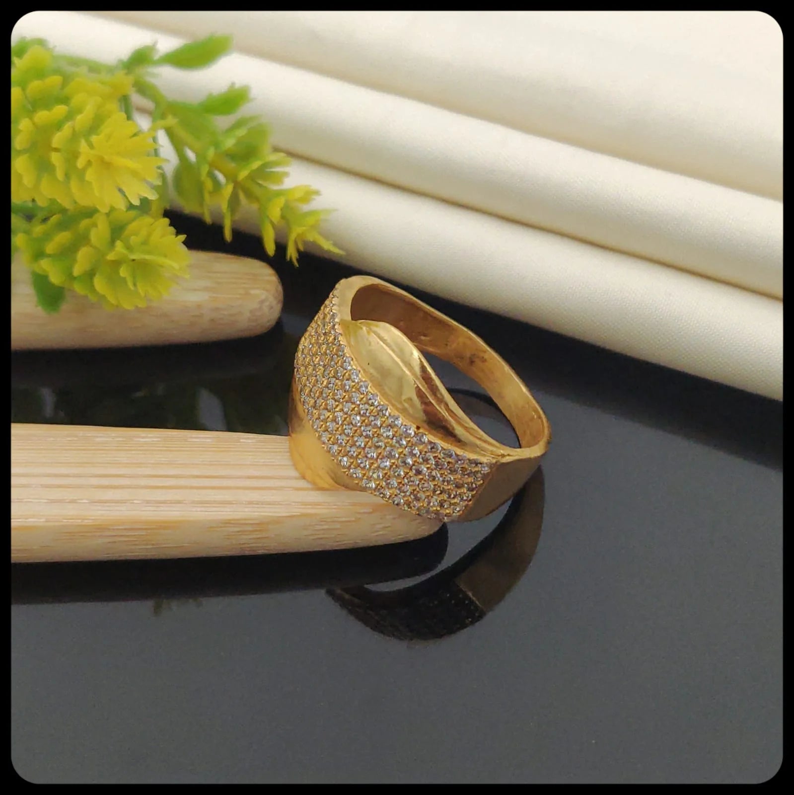 1 Gram Gold Plated Glamorous Design Ring-50