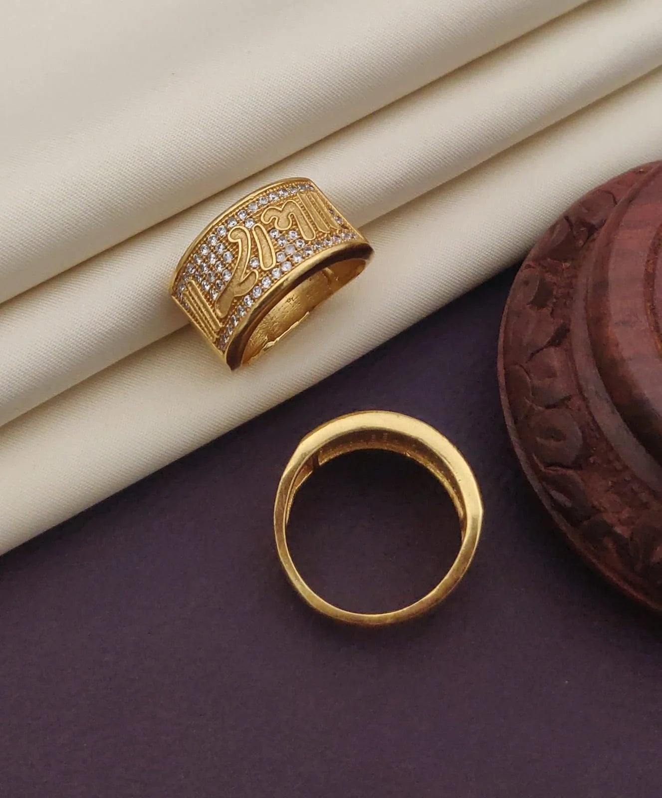 1 Gram Gold Plated Glamorous Ram Design Ring-53