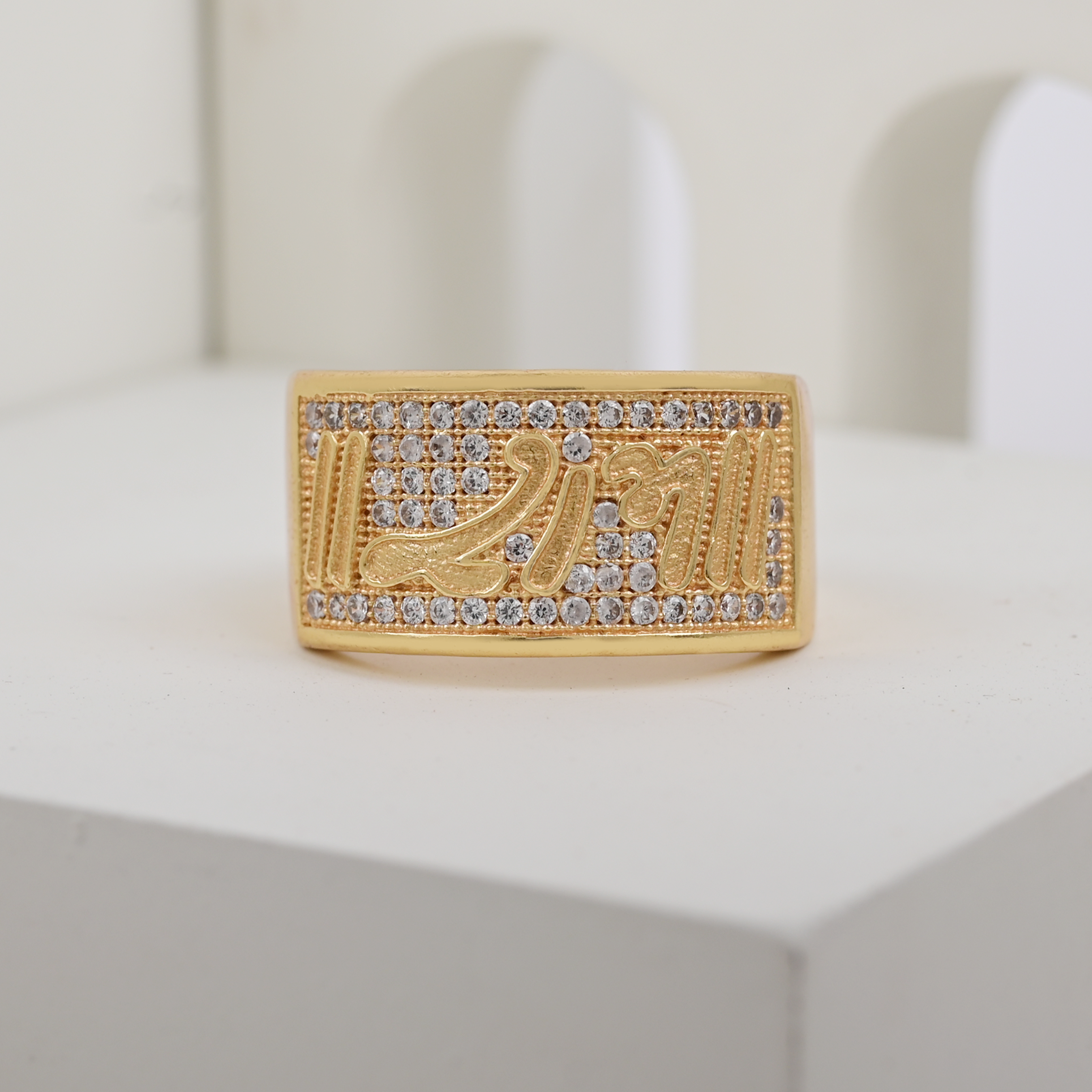 1 Gram Gold Plated Glamorous Ram Design Ring-53