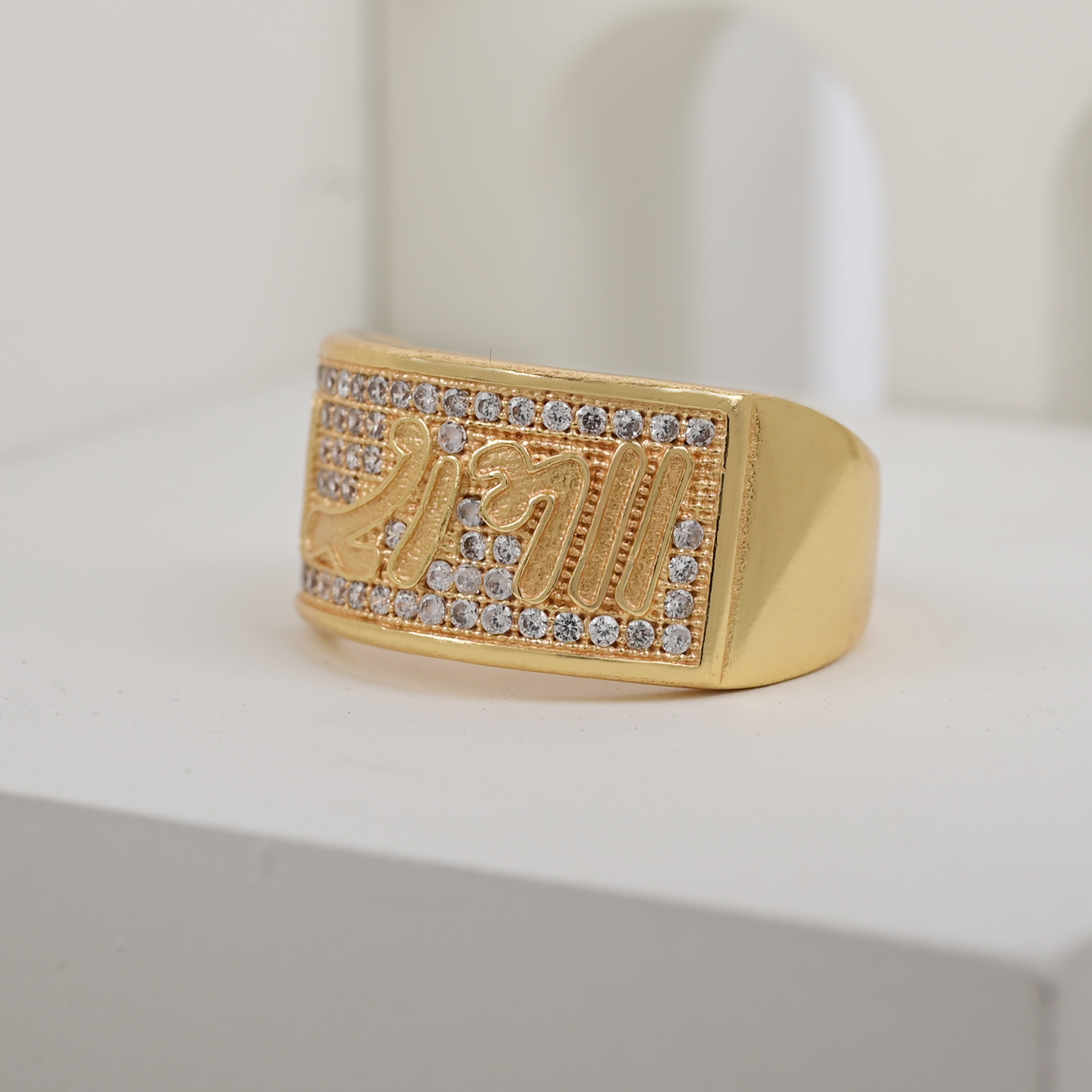 1 Gram Gold Plated Glamorous Ram Design Ring-53