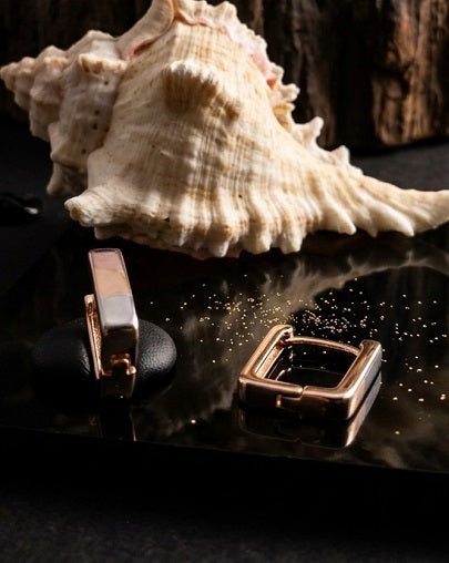 Premium Finish Modern Rectangular Huggies – Trendy Fashion Earrings