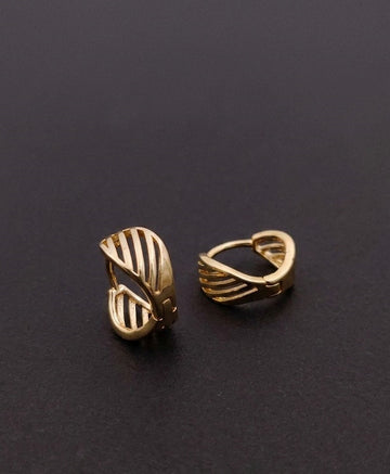 Stylish Striped Geometric Small Hoop Earrings – Modern Daily Wear