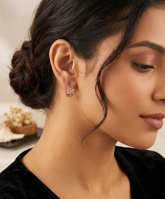 Exquisite Patterned Rose Gold Earrings – Perfect Gift