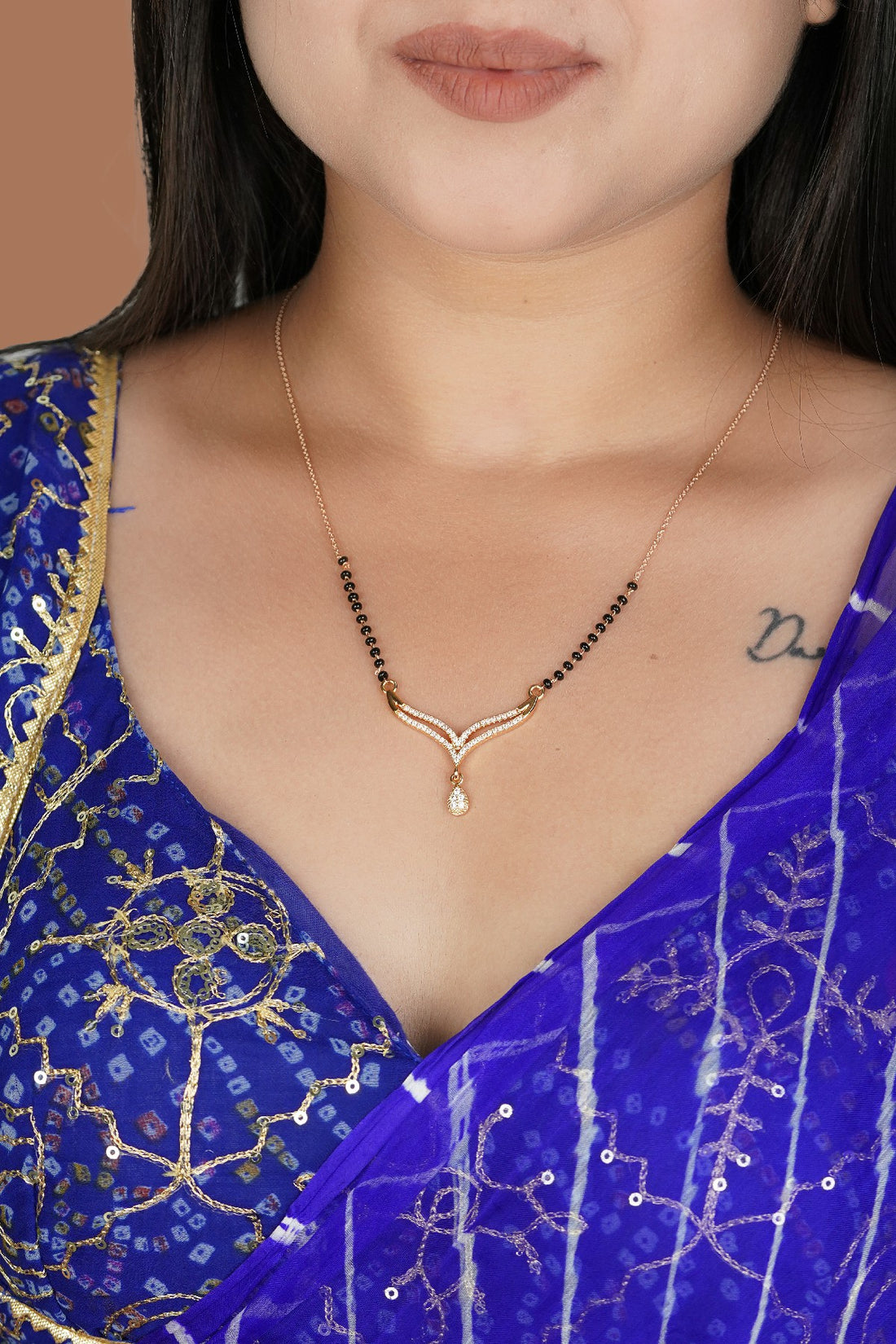 Symbolic V Shape Diamond Mangalsutra Diamond