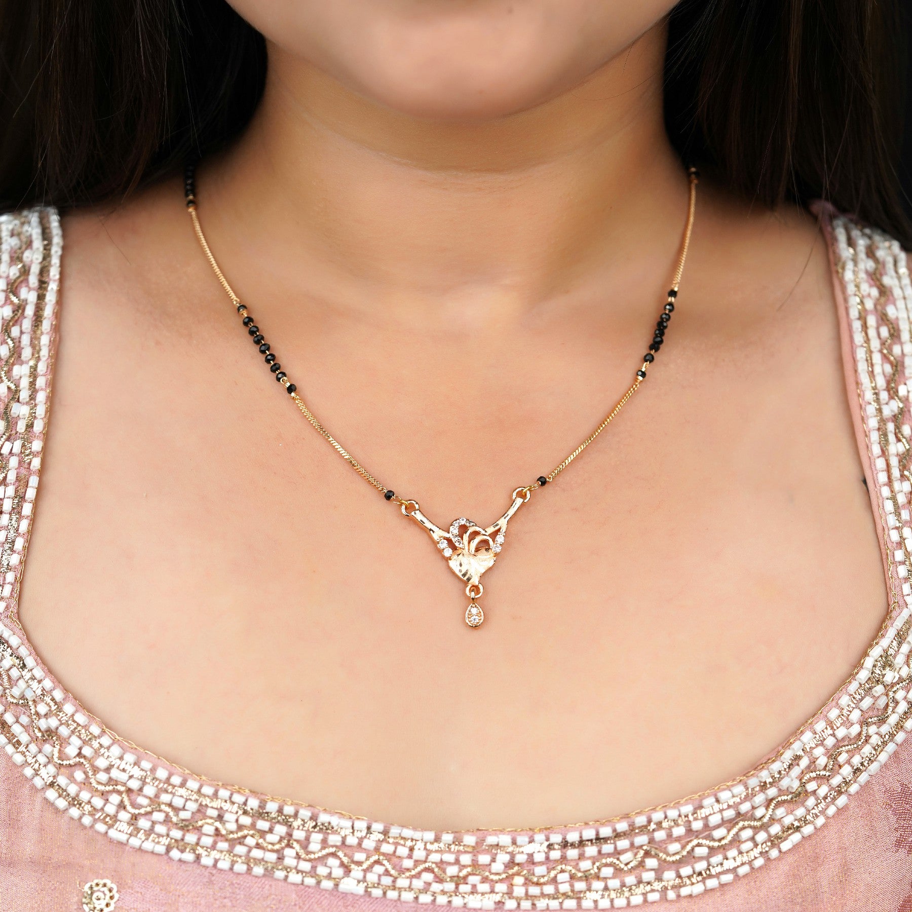 18 Inch one gram gold-plated Mangalsutra
