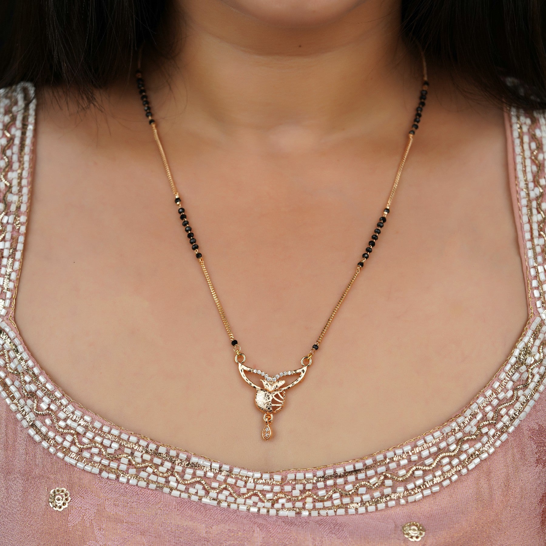 Delicate Flutter Diamond Mangalsutra