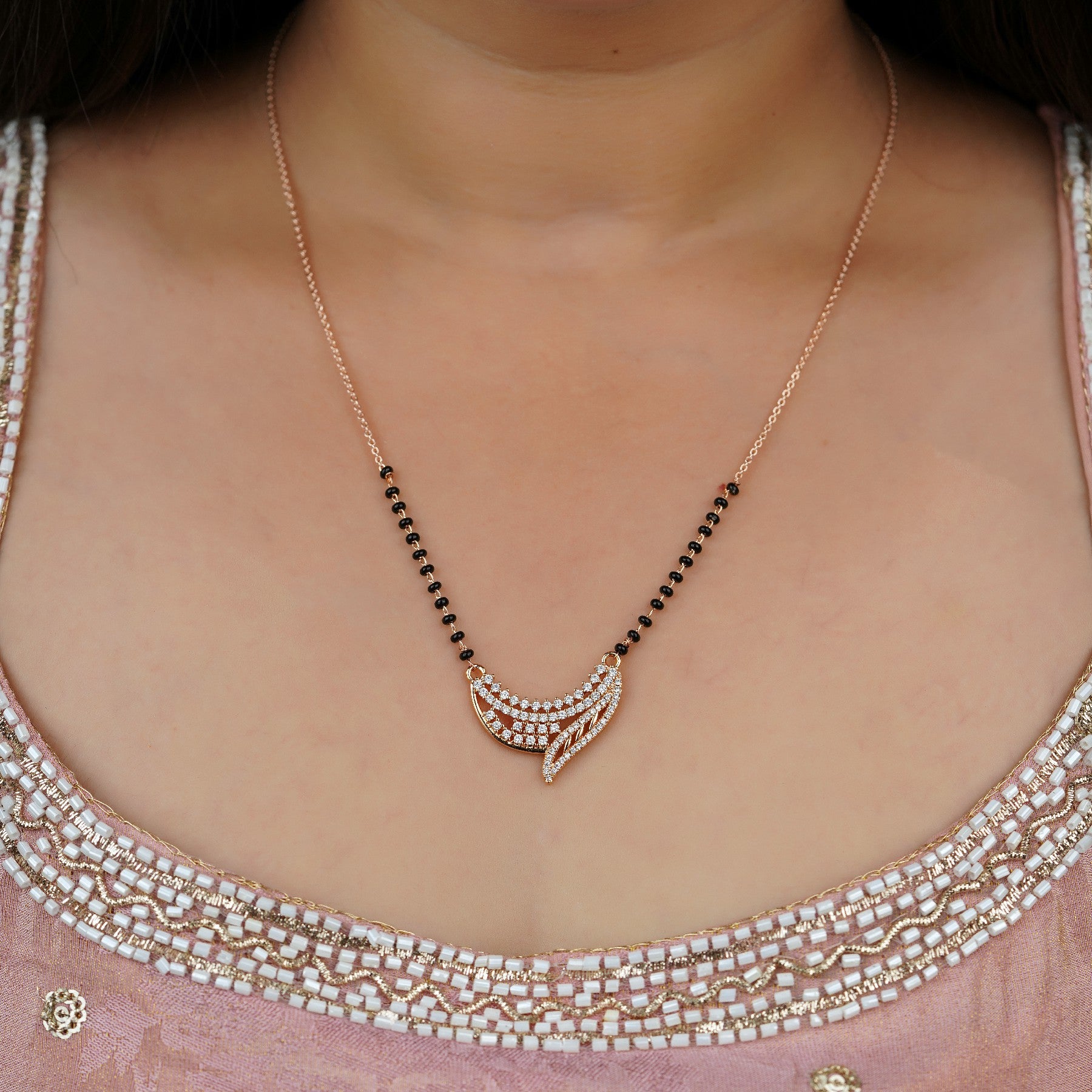 Whispering Waves Gold and Diamond Mangalsutra