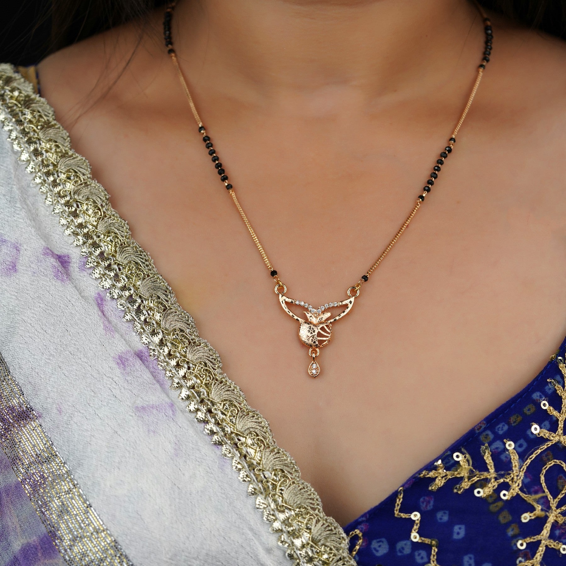 Delicate Flutter Diamond Mangalsutra