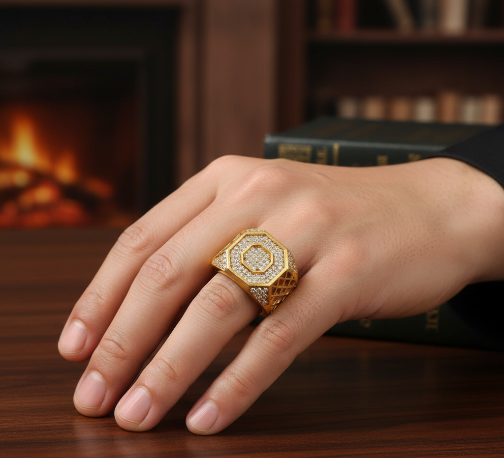 1 Gram Gold Plated Glamorous Design Ring-80