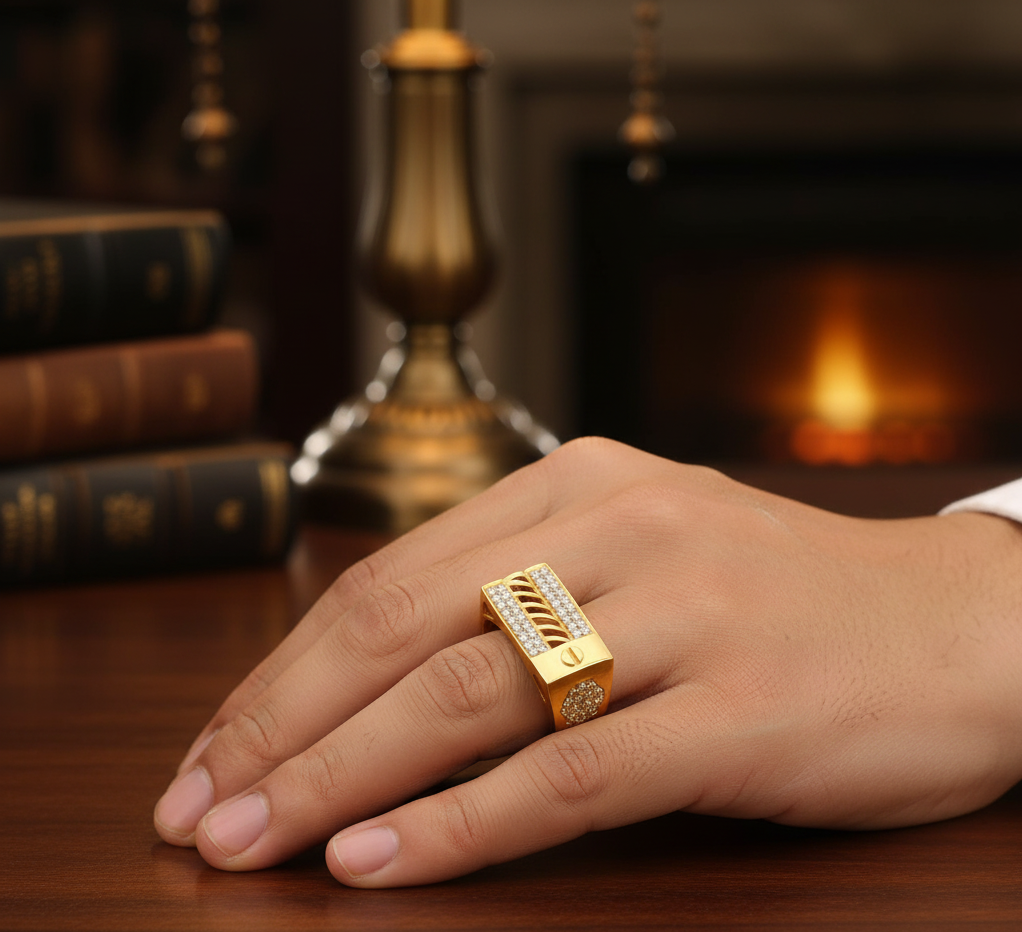 1 Gram Gold Plated Glamorous Design Ring-79