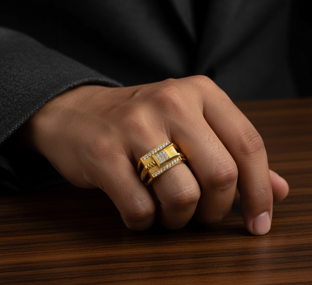 1 Gram Gold Plated Glamorous Design Ring-77