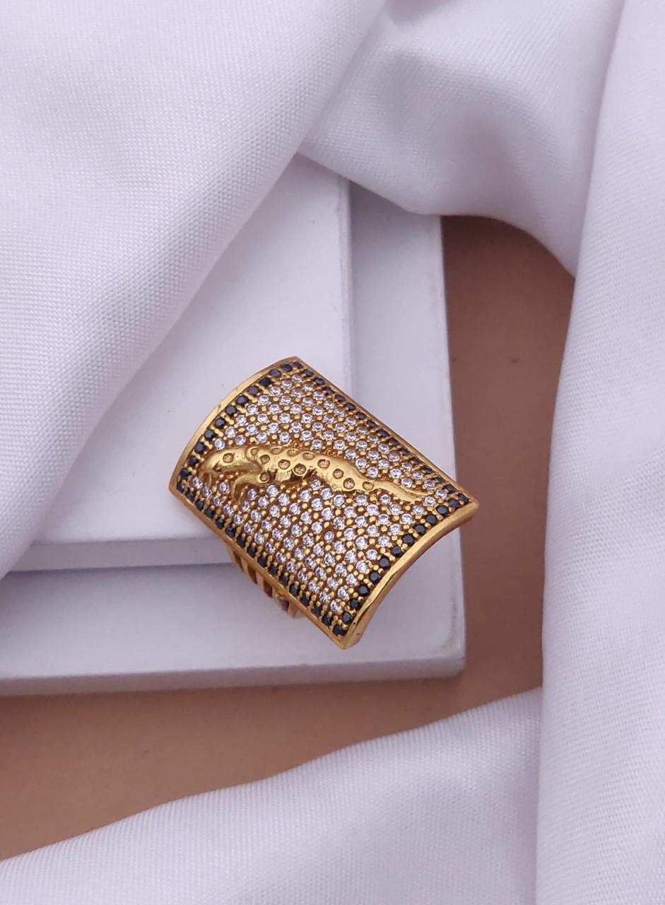 1 Gram Gold Forming Black Jaguar Design Superior Quality Ring