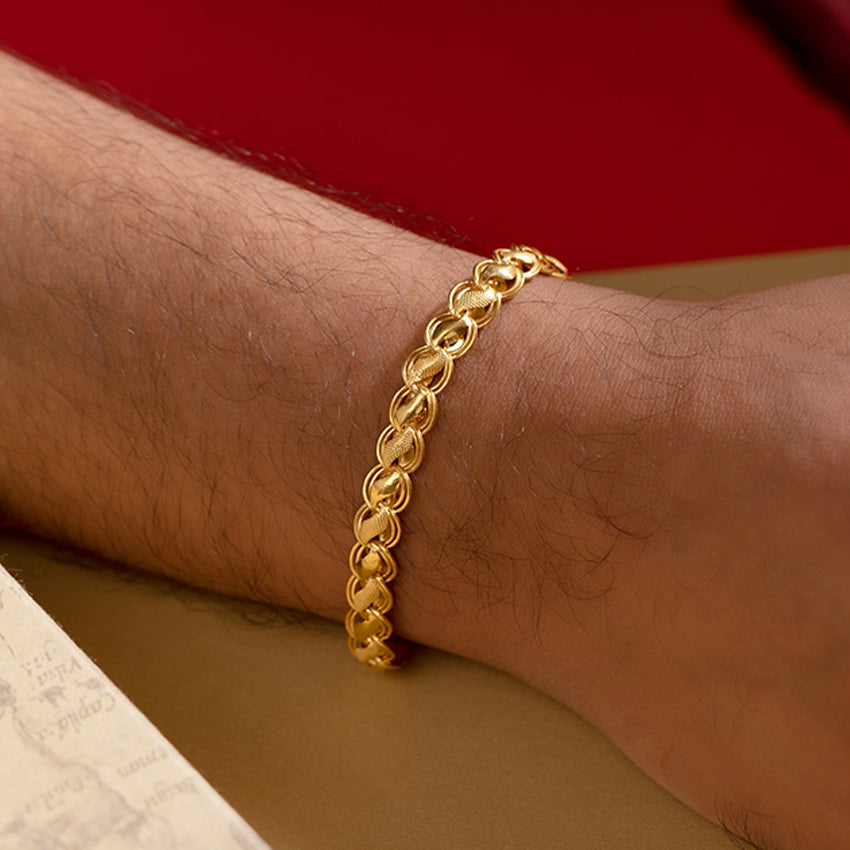 Men's Combo Offer: Heavy Look Gold Plated Chain & Bracelet Set (Braided Link)