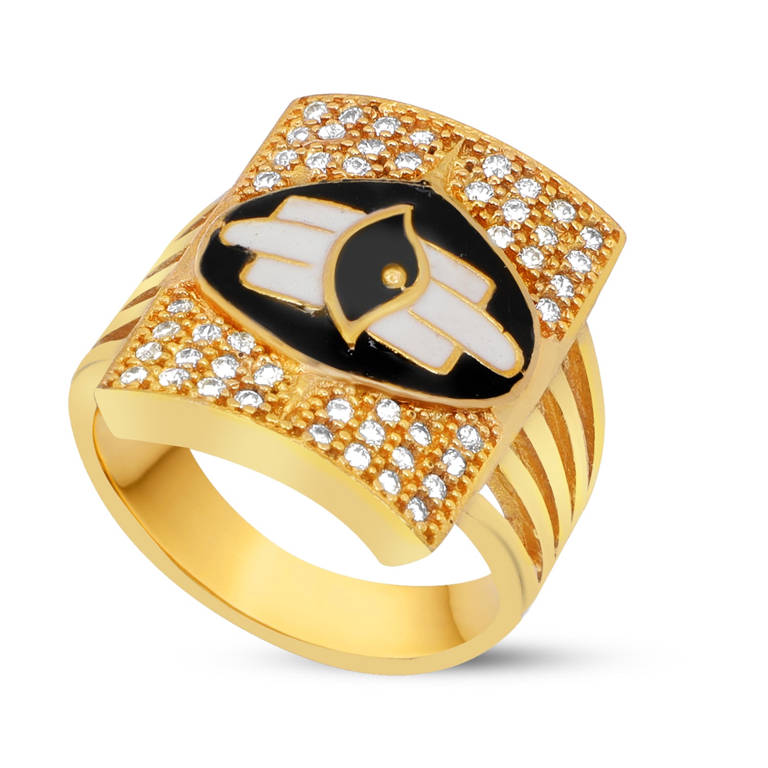 1 Gram Gold Forming Streamlined Shiva Design Superior Quality Ring