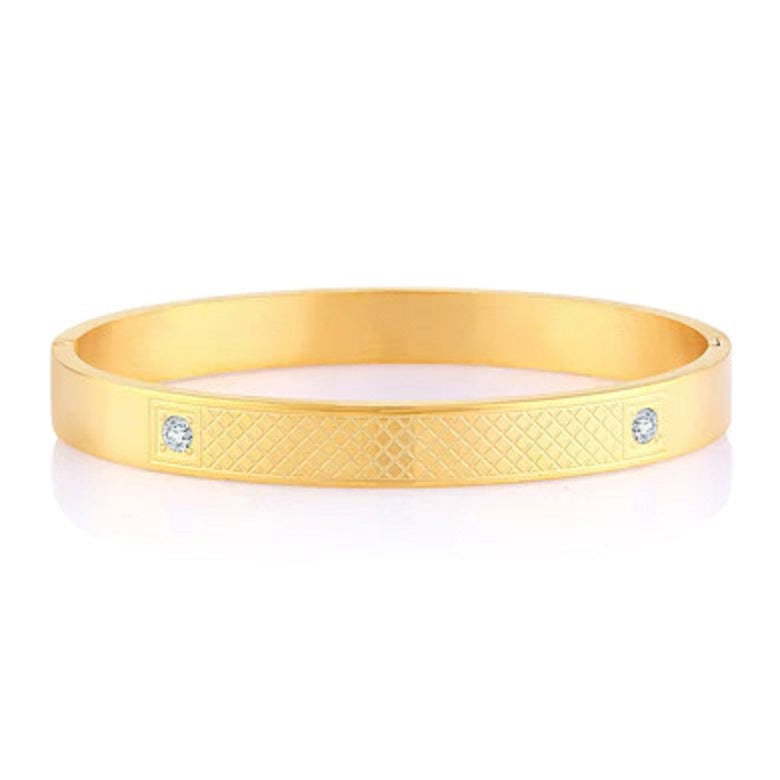 Snake Edition Printed Gold Diamond Bracelet