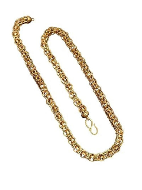 1 Gram Gold Plated Ring Into Ring Finely Detailed Design Chain for Men