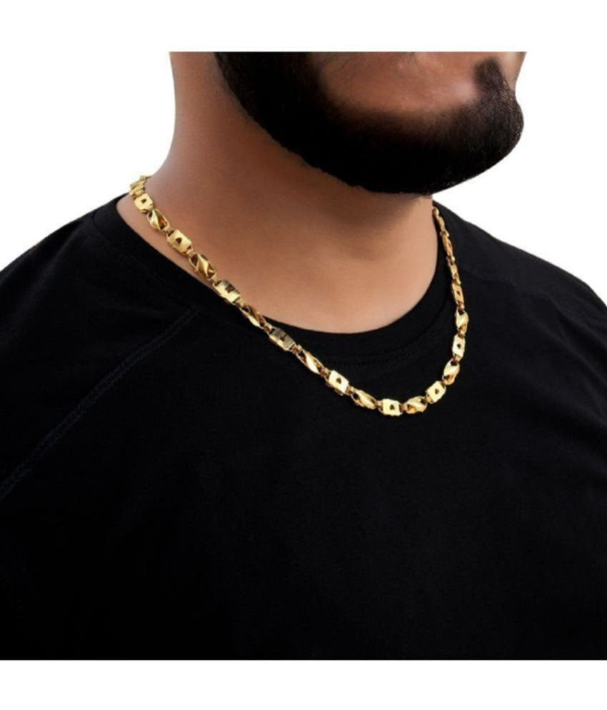 Kohli Etched Design High-Quality Gold Plated Chain For Men