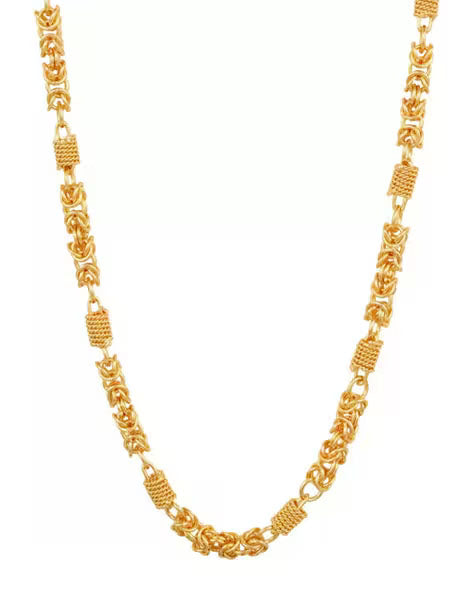 1 Gram Gold Plated 2 In 1 Rajwadi Hand-Finished Design Chain For Men