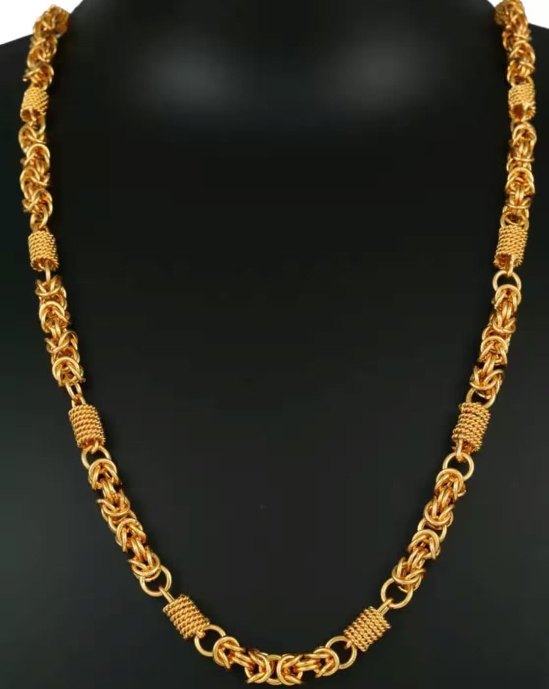 1 Gram Gold Plated 2 In 1 Rajwadi Hand-Finished Design Chain For Men