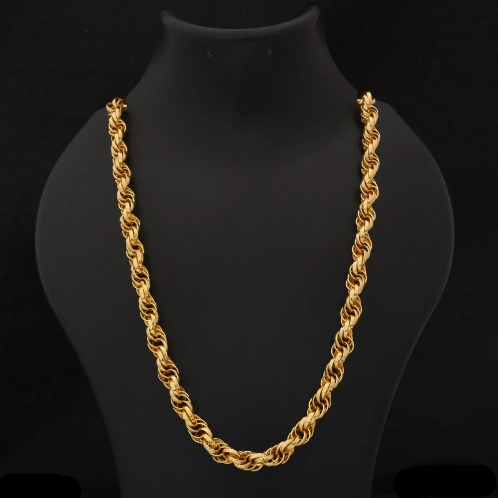 1 Gram Gold Plated Rassa Decorative Design Best Quality Chain For Men