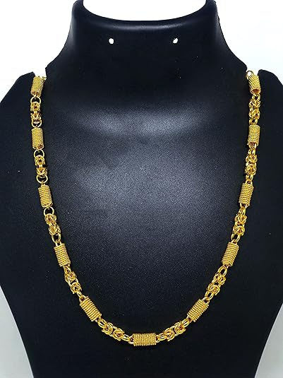 1 Gram Gold Plated 2 In 1 Rajwadi Hand-Finished Design Chain For Men