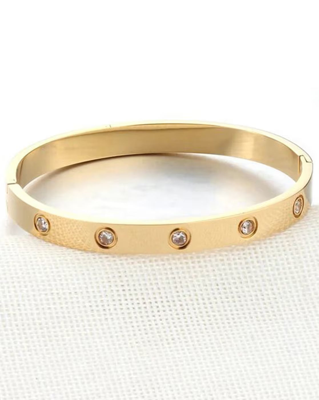 Elegant Diamond-Studded Titanium Steel Bracelet