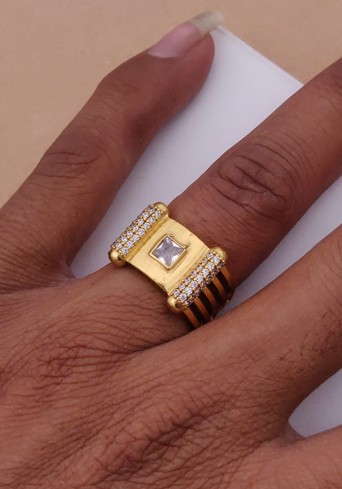 1 Gram Gold Forming Streamlined Design Superior Quality Ring-57