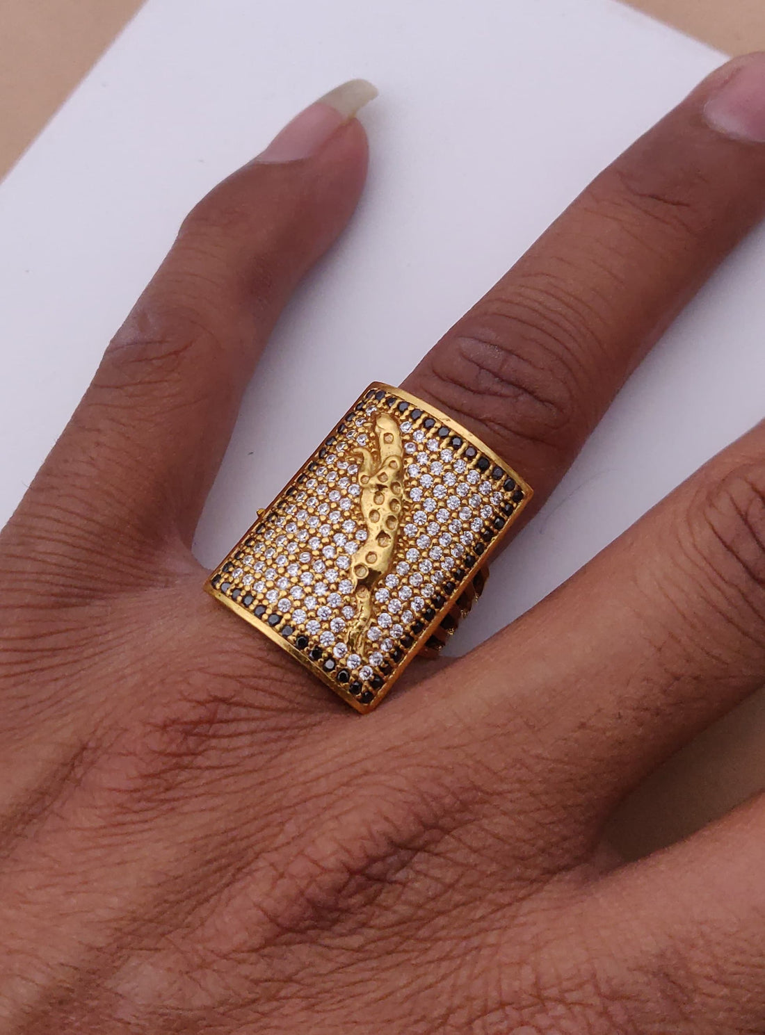 1 Gram Gold Forming Black Jaguar Design Superior Quality Ring