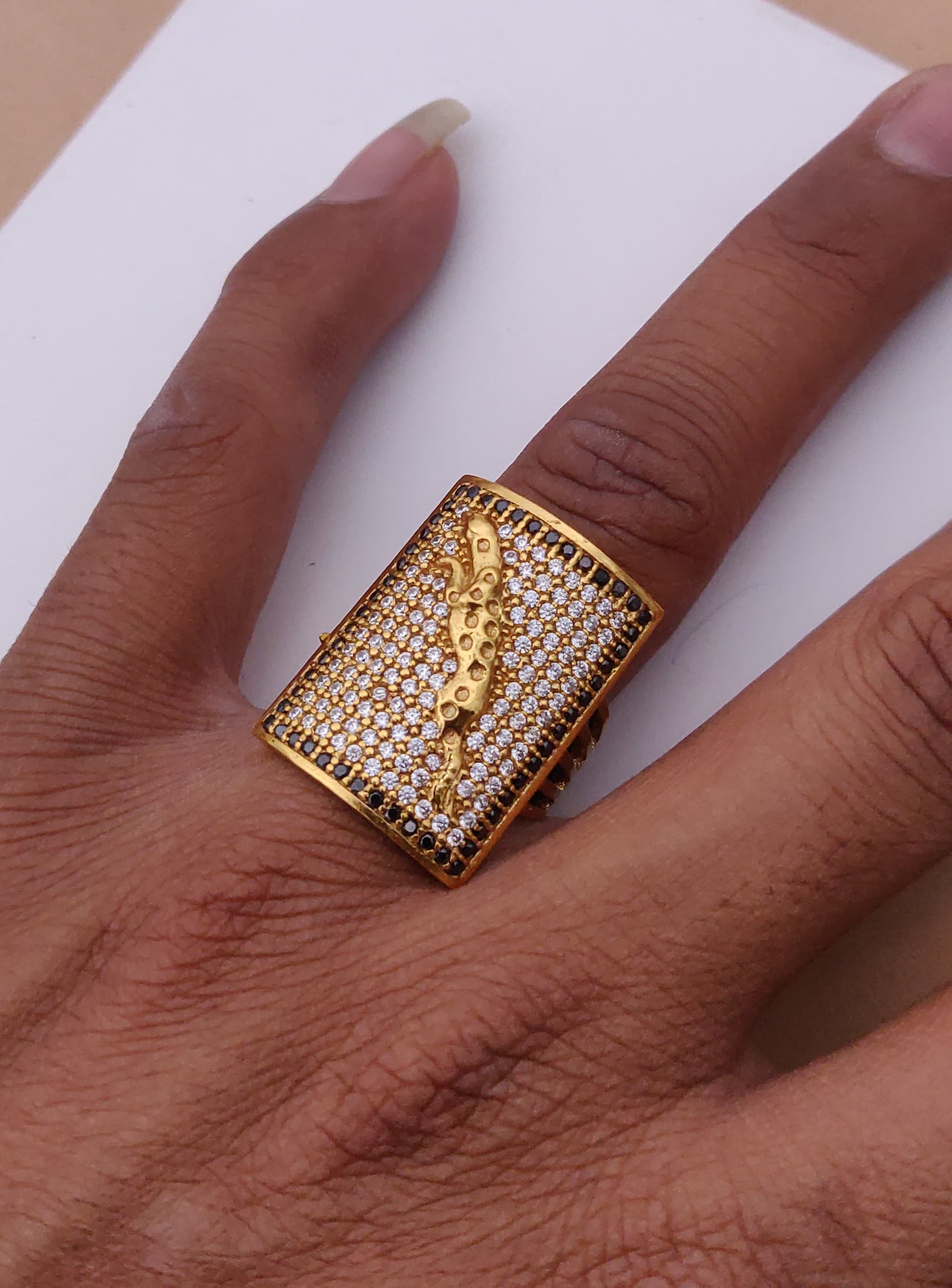 1 Gram Gold Forming Black Jaguar Design Superior Quality Ring