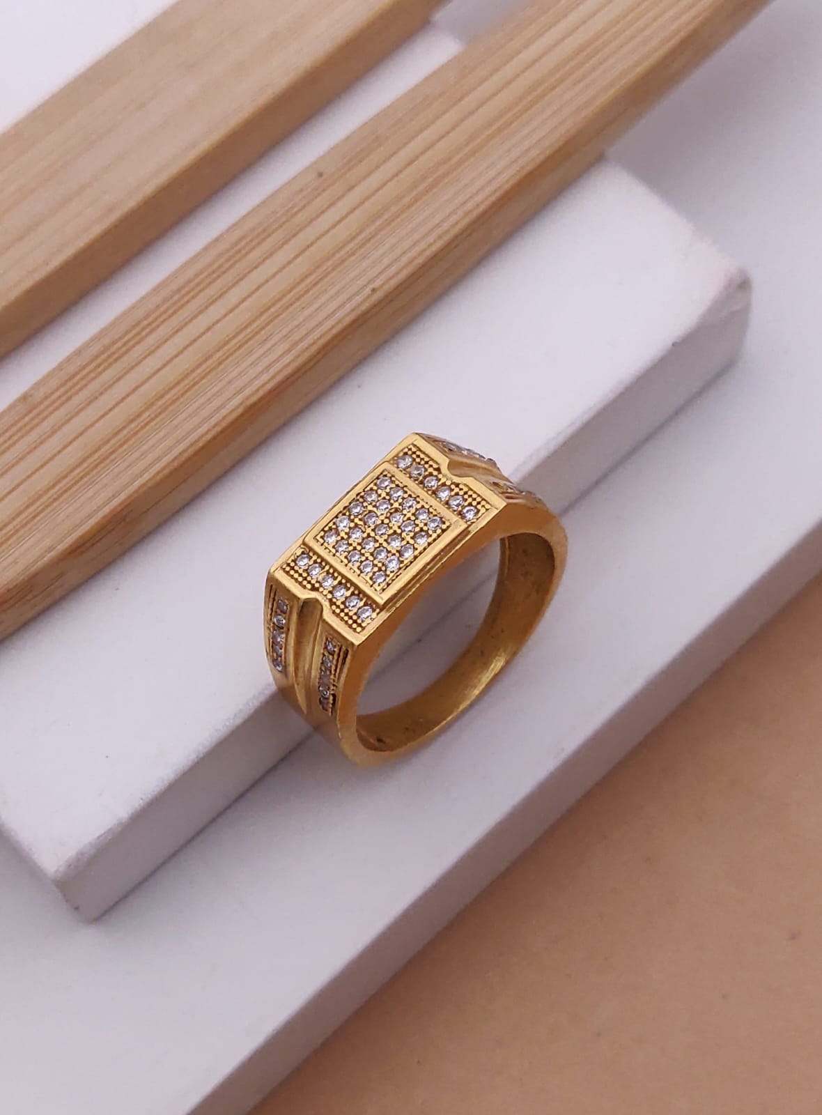 1 Gram Gold Forming Streamlined Design Superior Quality Ring-56
