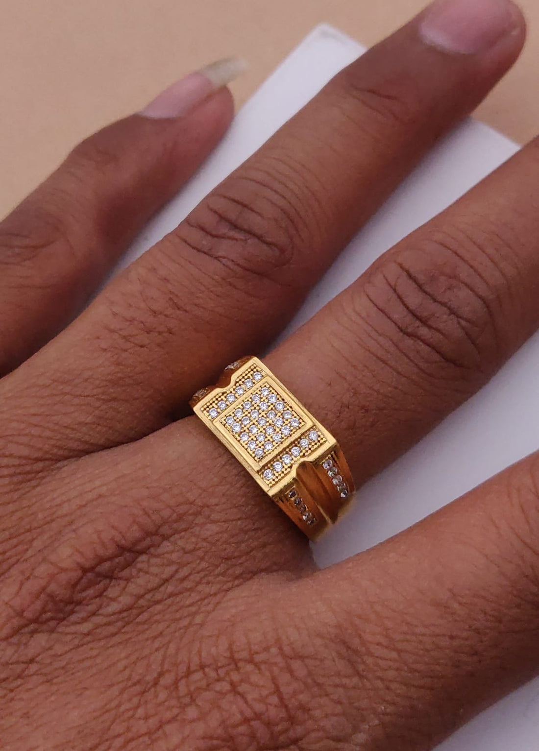 1 Gram Gold Forming Streamlined Design Superior Quality Ring-56