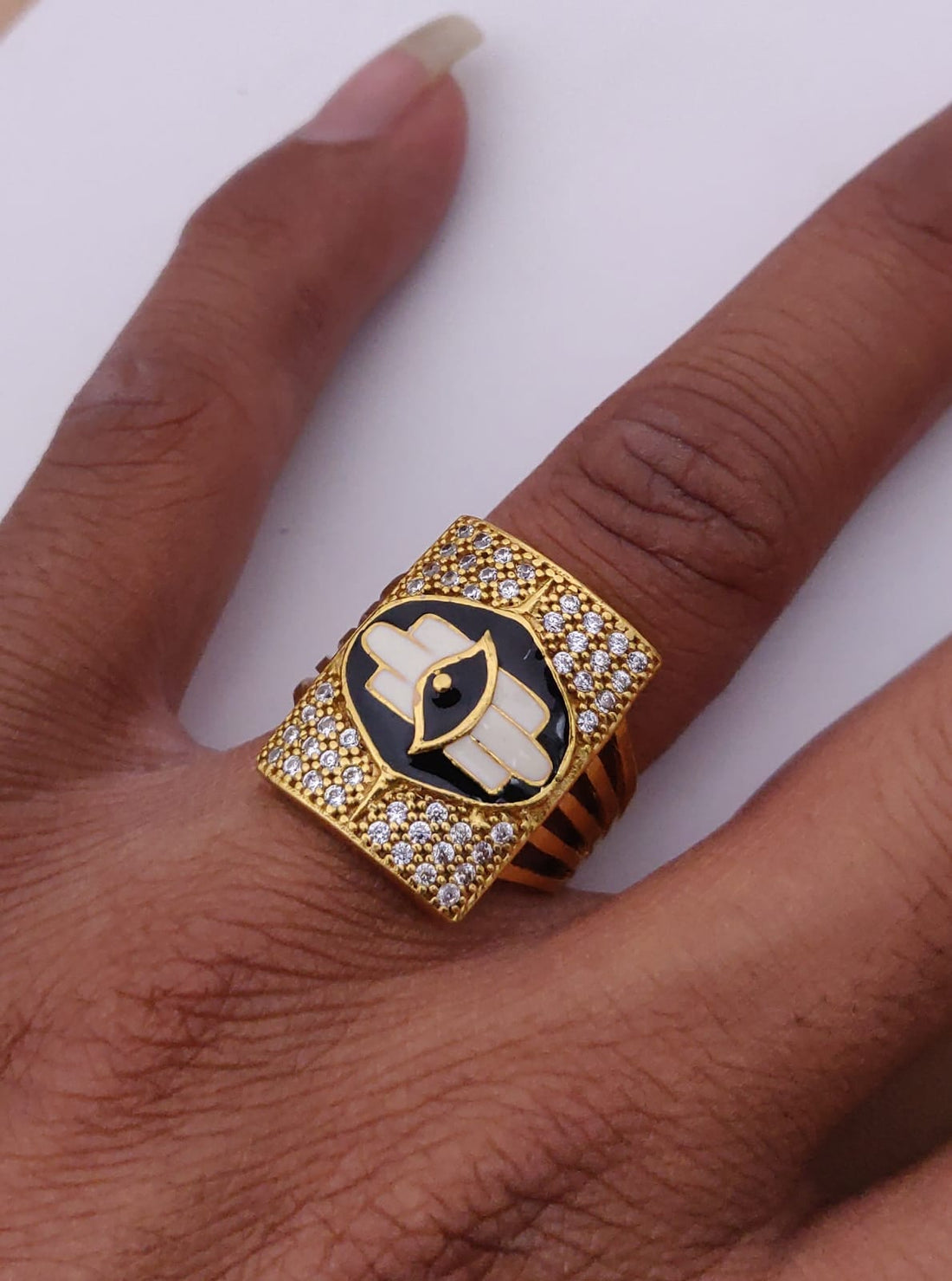 1 Gram Gold Forming Streamlined Shiva Design Superior Quality Ring