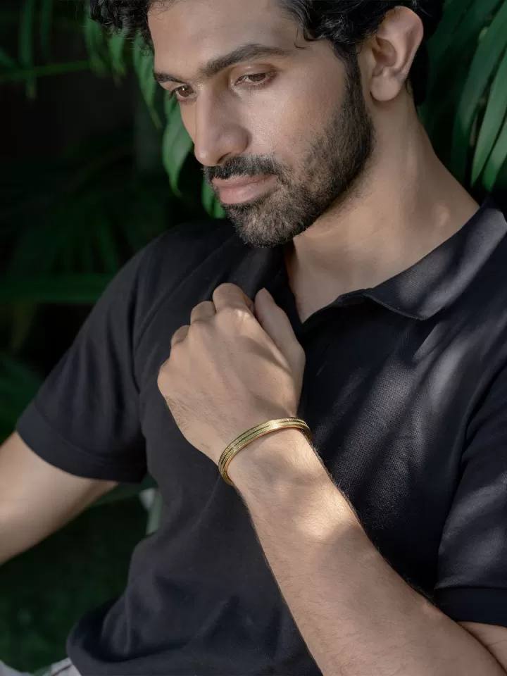 18K Gold Plated Gross Oro Kada Bracelet