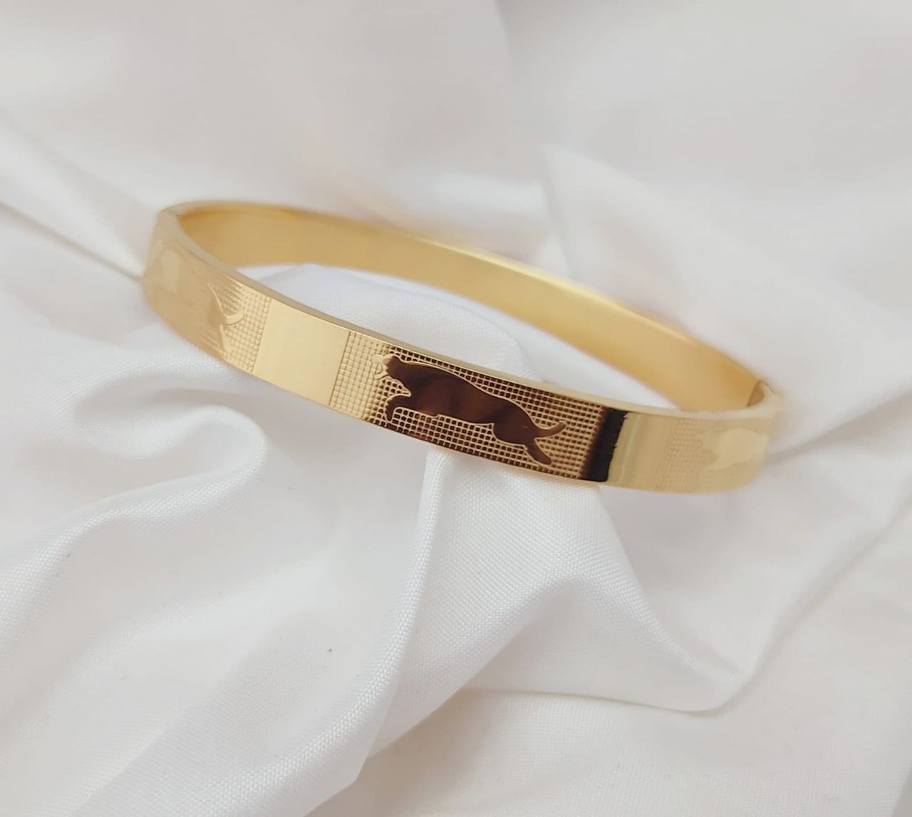 Gold Plated Jaguar Kada Bracelet