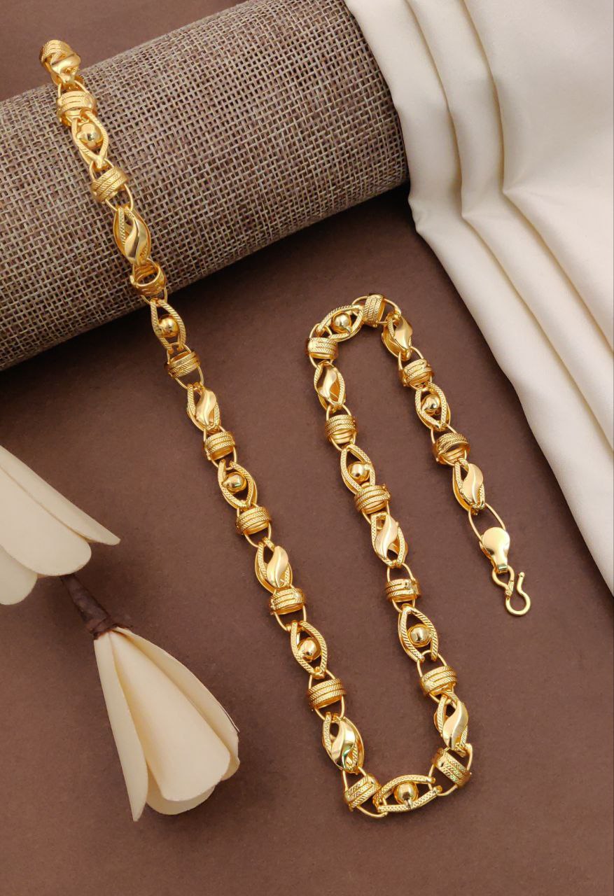 3d - Ball Exquisite Design High-Quality Gold Plated Chain For Men