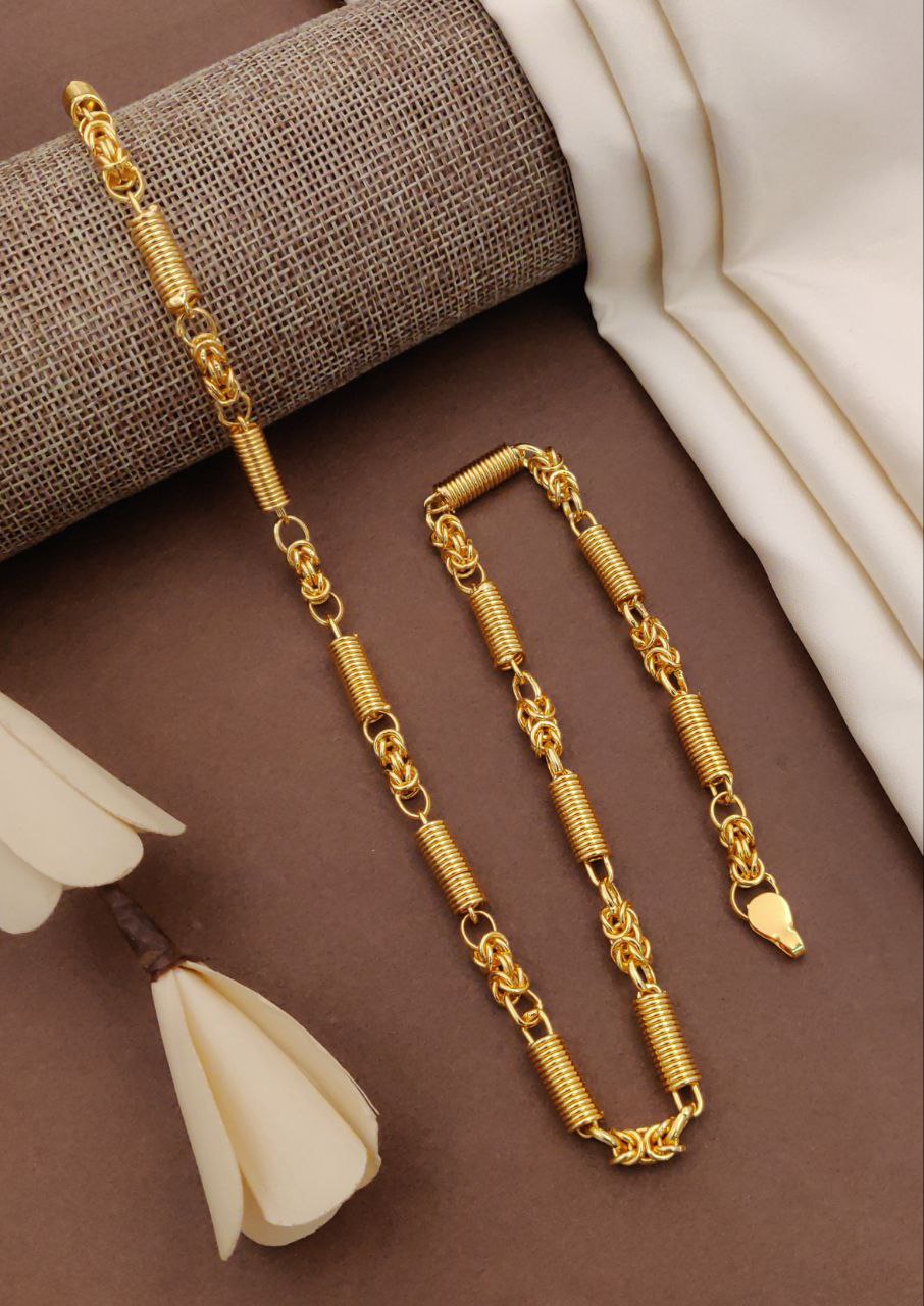 1 Gram Gold Plated Men's Chain – Stylish, Durable & Affordable