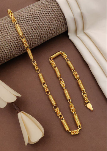 1 Gram Gold Plated Men's Chain – Stylish, Durable & Affordable