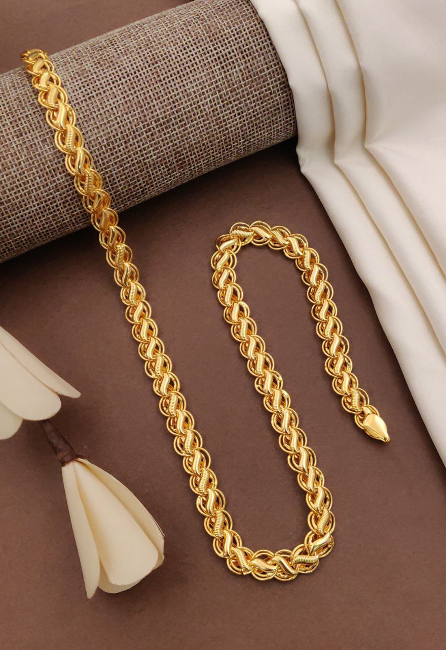1 gram High Quality Indian Polished “20” Inches Gold Chain for Men and boy