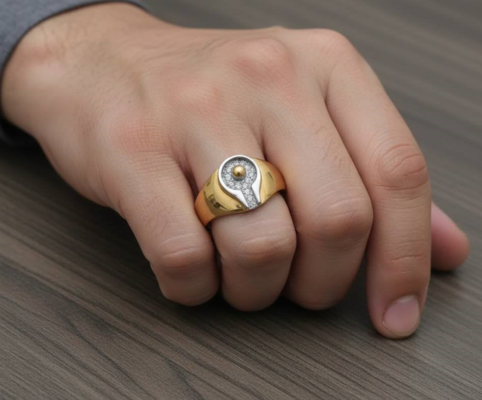 1 Gram Gold Plated Shiva Lingam Design Ring
