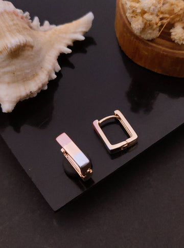 Premium Finish Modern Rectangular Huggies – Trendy Fashion Earrings
